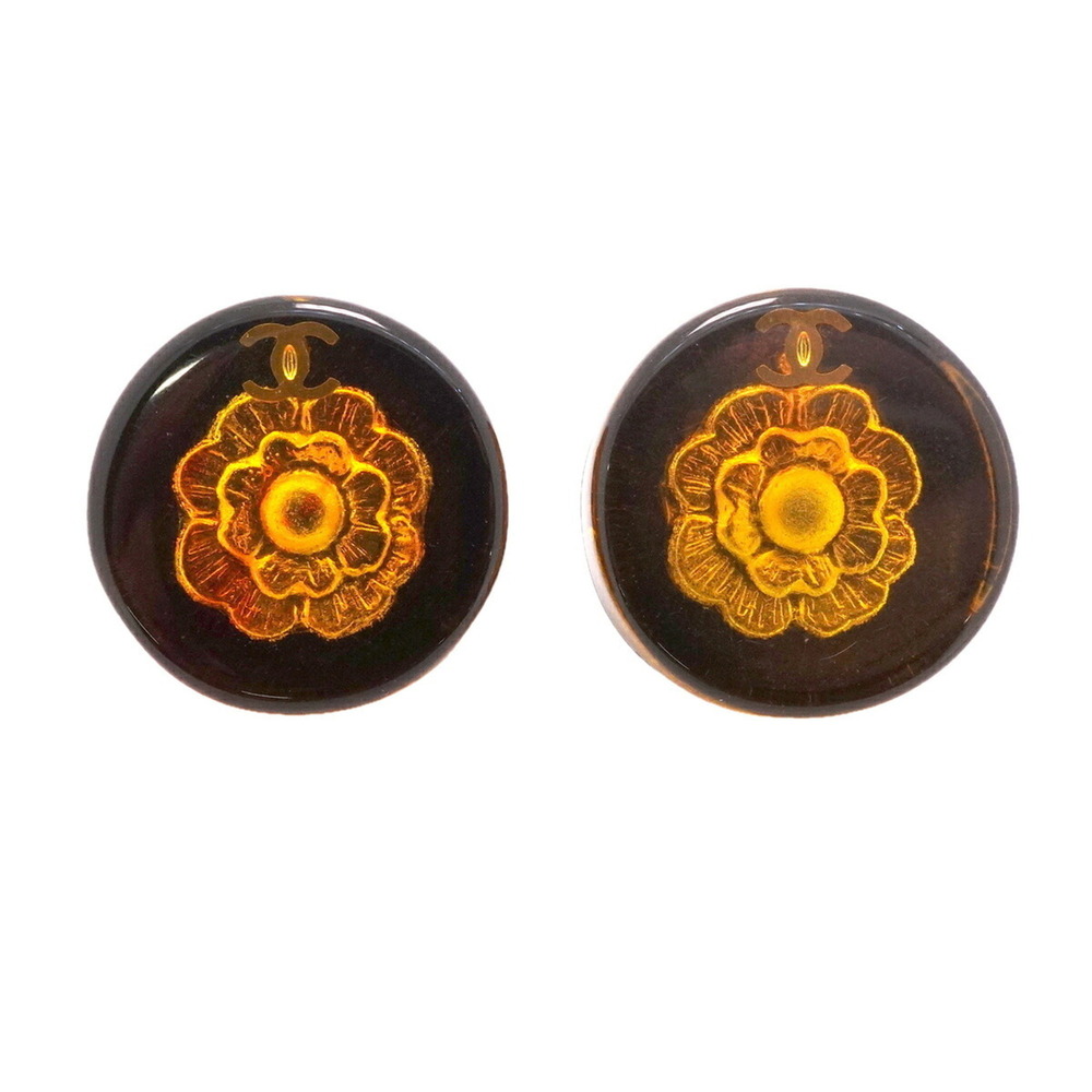 CHANEL Black Logo Earrings